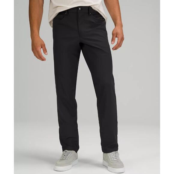Lululemon ABC Classic-Fit 5 Pocket Pants Mens Size 34 Black Wrinkle Resistant - Picture 1 of 10